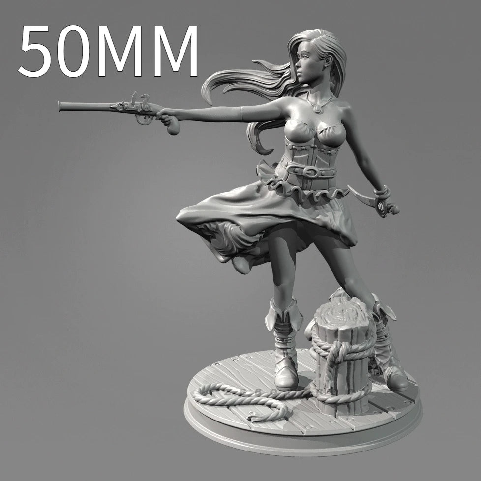 75mm Colonial Caribbean Pirate Warrior, Resin Model Figure Kit, Historical Theme, Unassembled and Unpainted