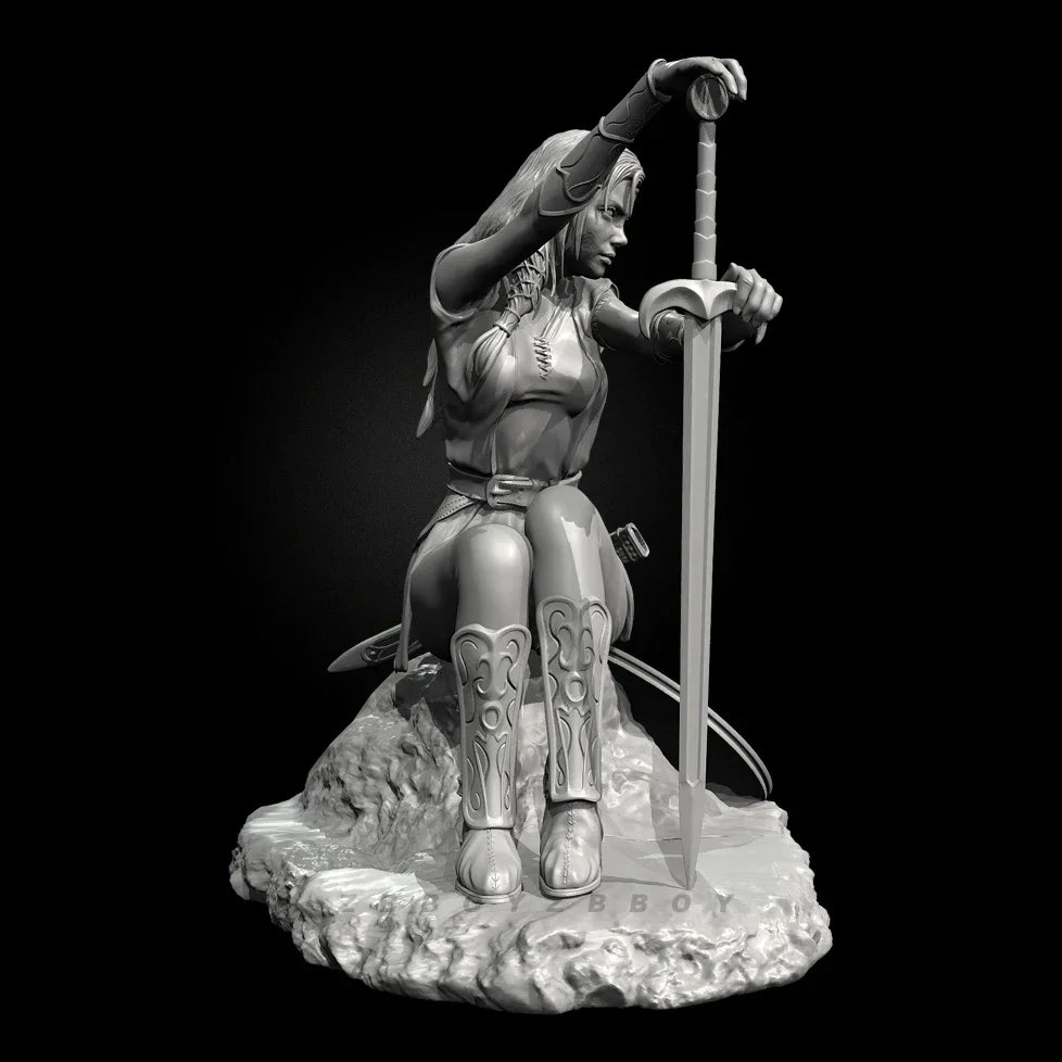 40mm Female Warriors, 5 Figures, Resin Model Figure Kit, Fantasy Theme, Unassembled and Unpainted
