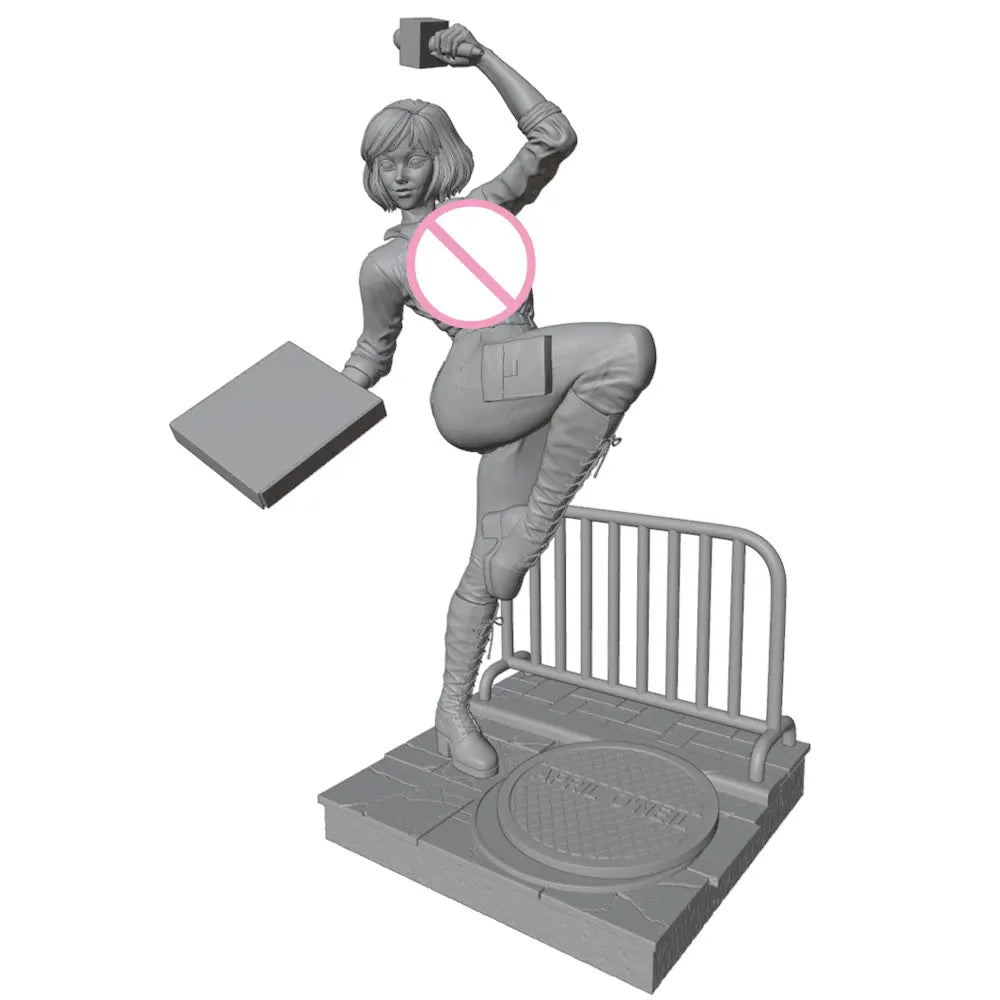 75mm Office Worker Pin-Up, Resin Model Figure Kit, Unassembled and Unpainted