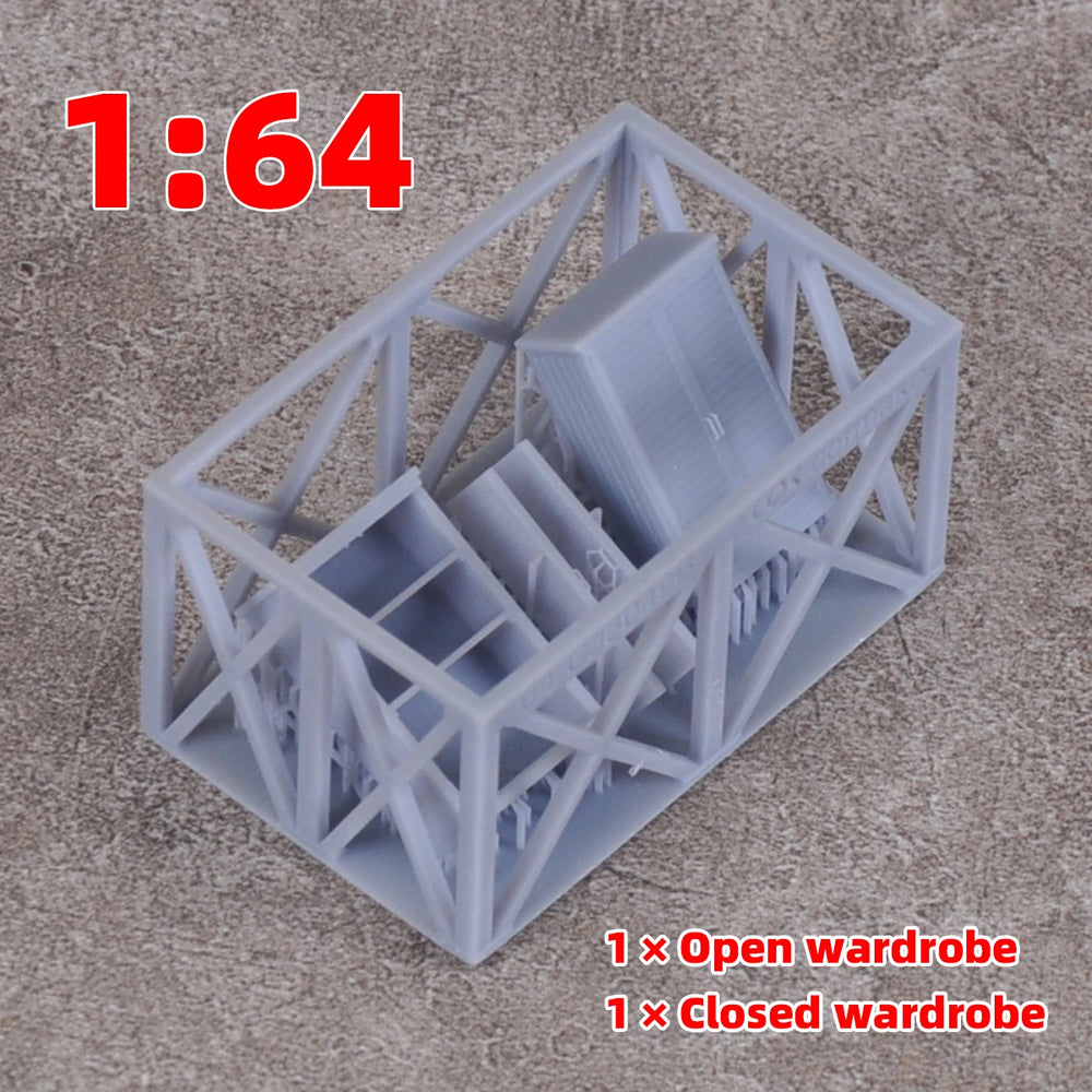 1/72 Tool Cabinet & Cupboard Set, Resin Model Accessory Kit, Historical Theme, Unpainted