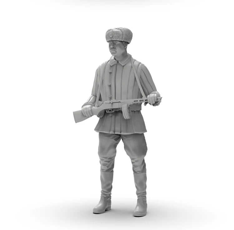 1/35 WWI Russian Officer with Infantry Squad, 7 Figures, Resin Model Figure Kit, Unassembled and Unpainted