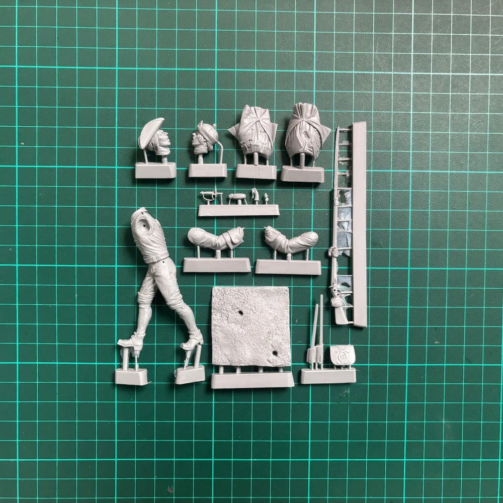 75mm Napoleonic Swedish Infantry Musketeer, Resin Model Figure Kit, Unassembled and Unpainted