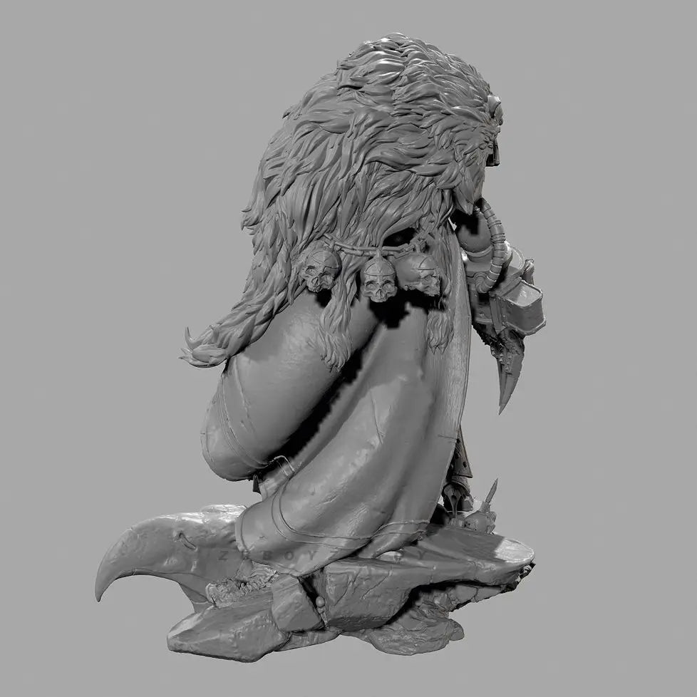 75mm Dragon Warrior, Resin Model Figure Kit, Fantasy Theme, Unassembled and Unpainted
