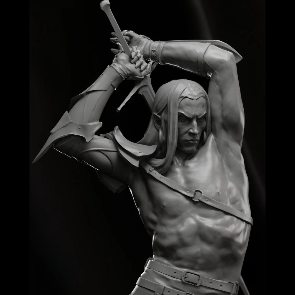 1/24 Demon Sorceress with Battle Axe, Resin Model Figure Kit, Fantasy Theme, Unassembled and Unpainted