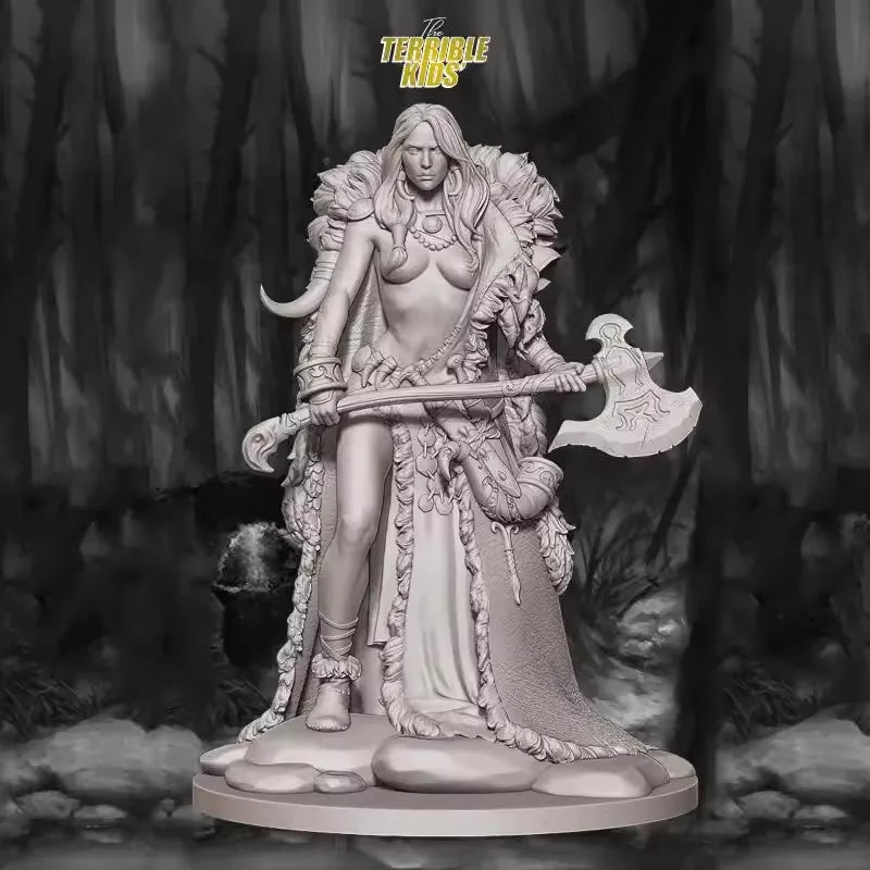 1/24 Female Fantasy Warrior Sorceress, Resin Model Figure Kit, Fantasy Theme, Unassembled and Unpainted