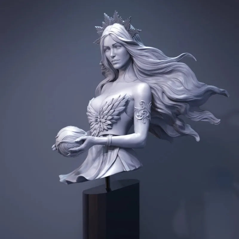 1/10 Sister of Sun and Moon, Resin Model Bust Kit, Fantasy Theme, Unassembled and Unpainted