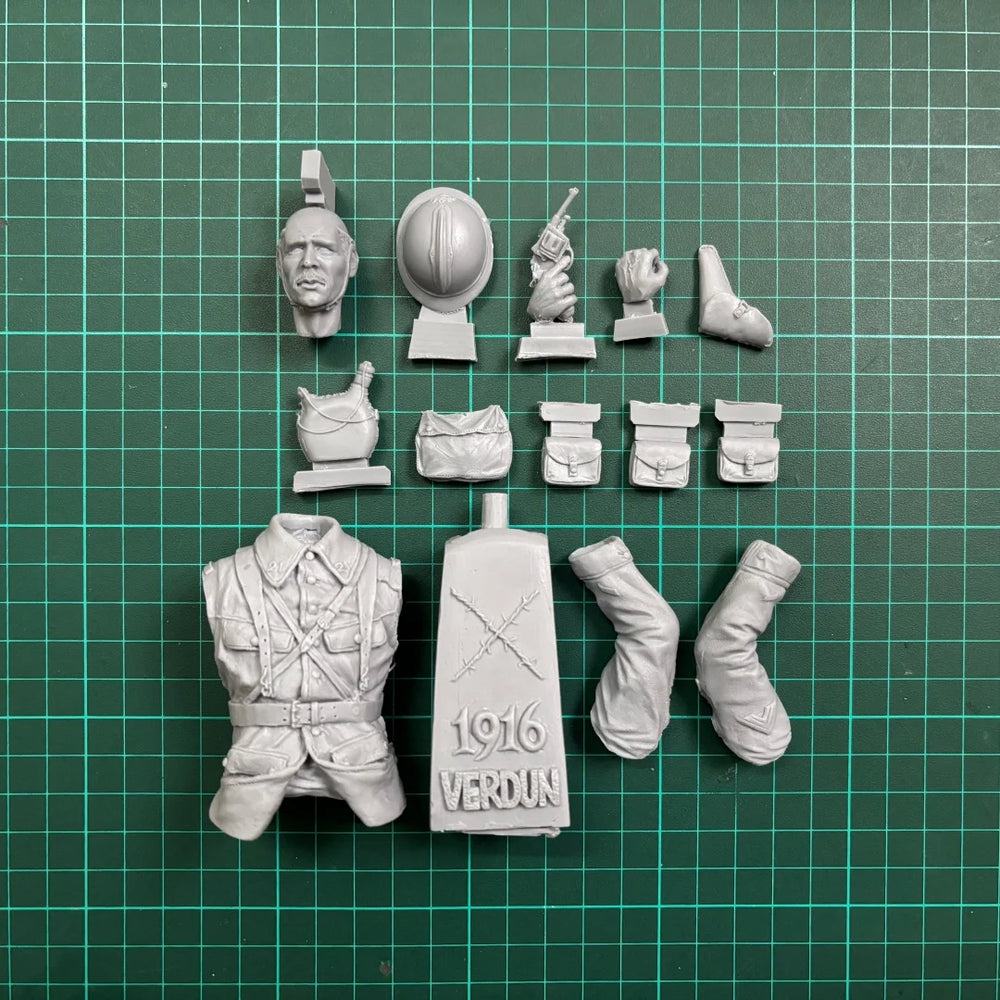 1/10 WWI German Sergeant, Resin Model Bust Kit, Unassembled and Unpainted