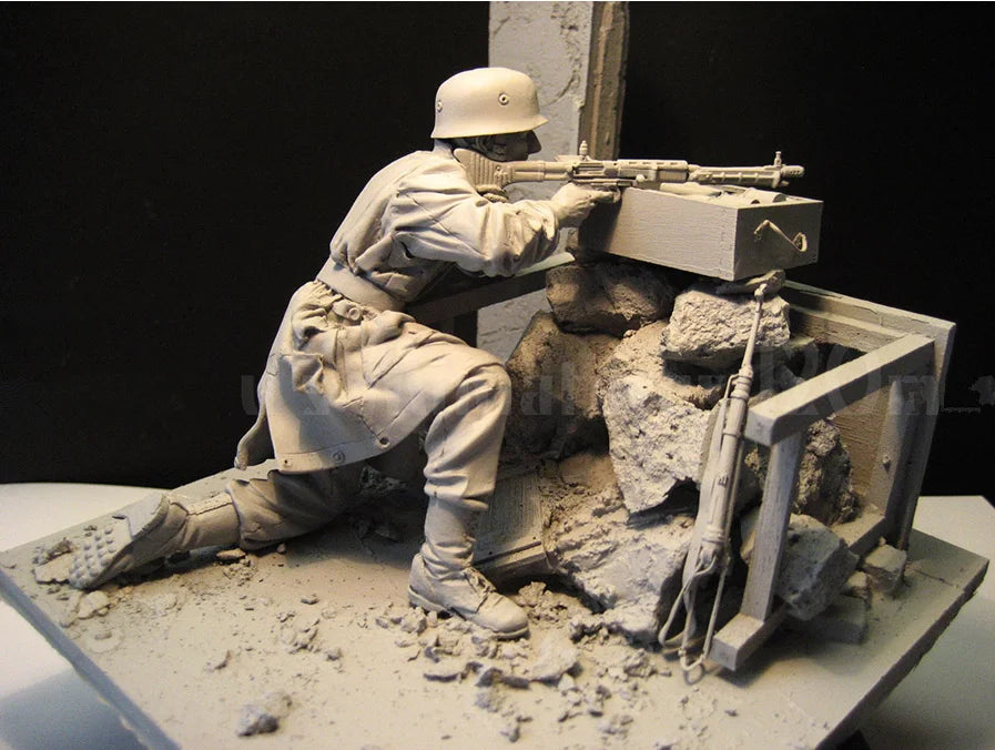 1/16 WWI Trench Fortification, 3 Figures, Resin Model Diorama Kit, Unassembled and Unpainted
