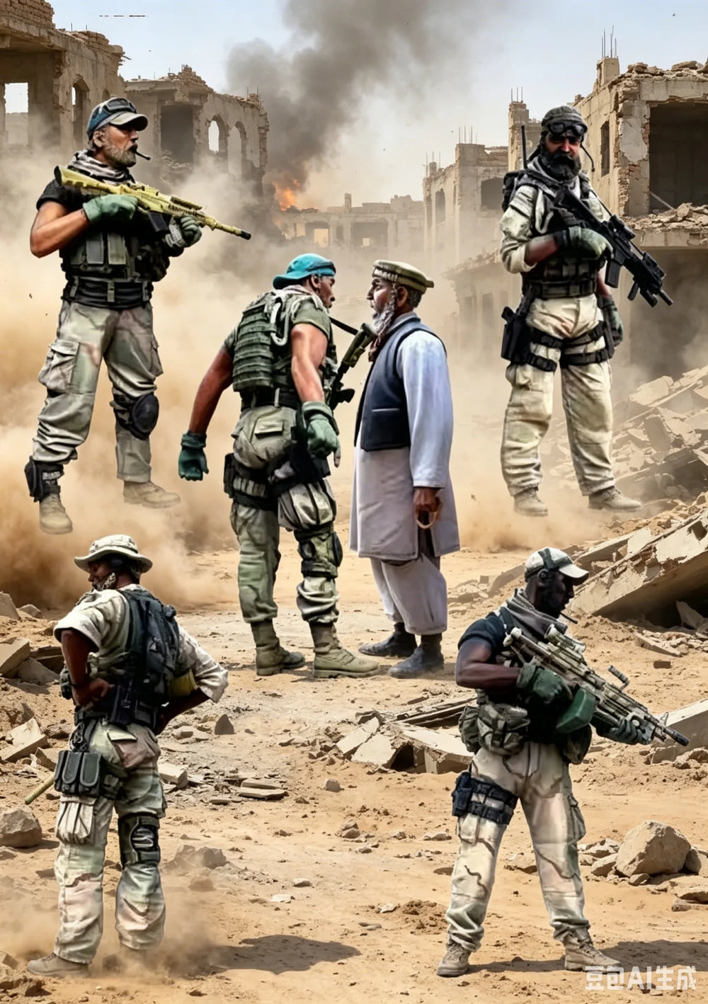1/35 Modern Tactical Operators with Specialist, 6 Figures, Resin Model Figure Kit, Unassembled and Unpainted