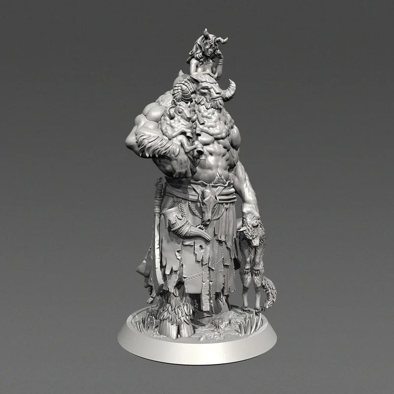 50mm Orc Barbarian with Tusks and Spikes, Resin Model Figure Kit, Fantasy Theme, Unassembled and Unpainted