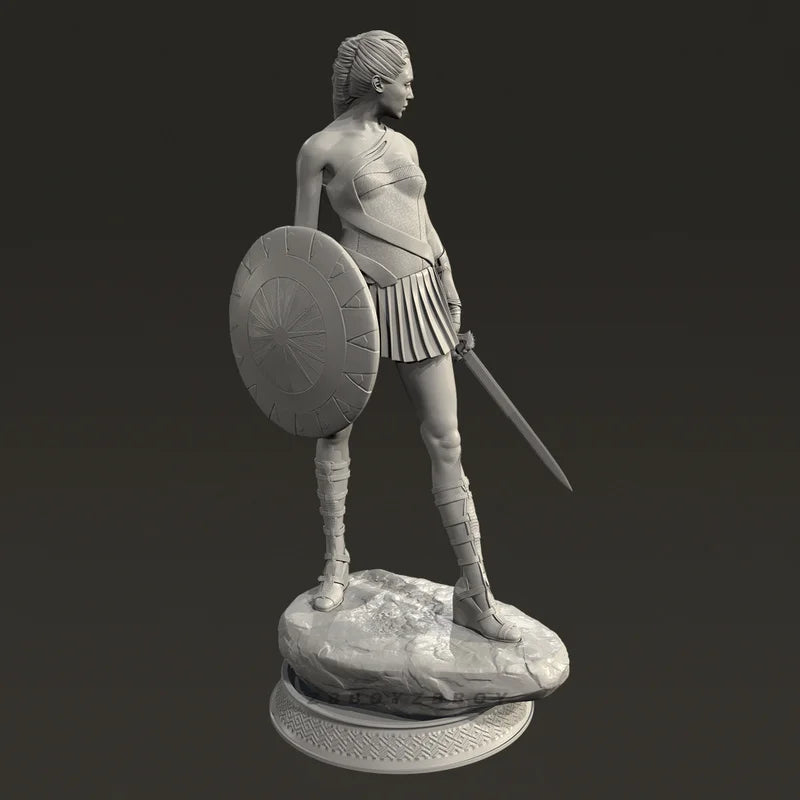 75mm Ancient Greek Female Warrior, Resin Model Figure Kit, Unassembled and Unpainted