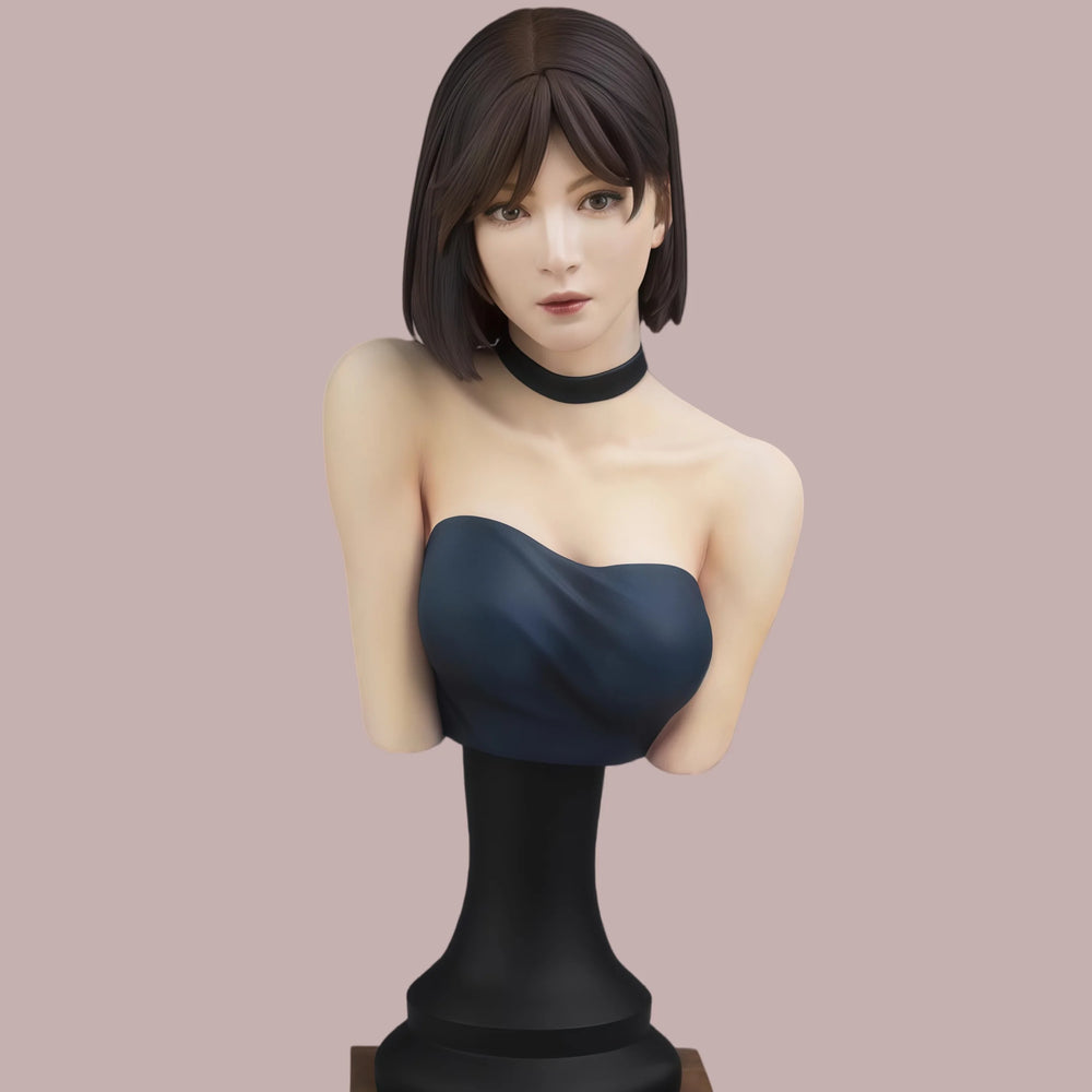 1/6 Short-Haired Female Beauty, Resin Model Bust Kit, Unassembled and Unpainted