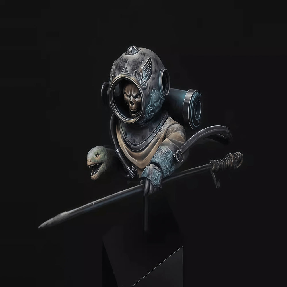 1/10 Gothic Reaper, 2 Figures, Resin Model Bust Kit, Fantasy Theme, Unassembled and Unpainted