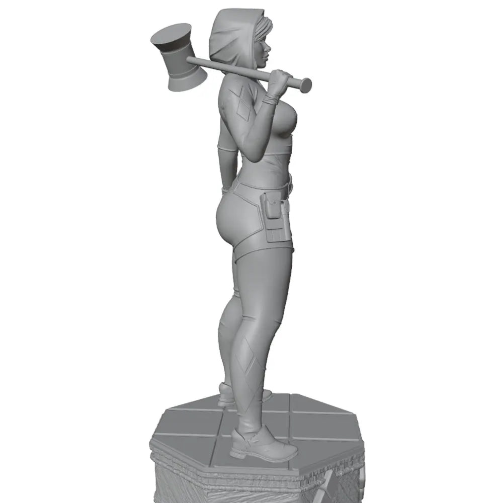 75mm Female Warrior with Axe, Resin Model Figure Kit, Unassembled and Unpainted