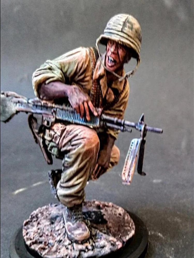 1/16 Vietnam War Soldier, Resin Model Figure Kit, Unassembled and Unpainted