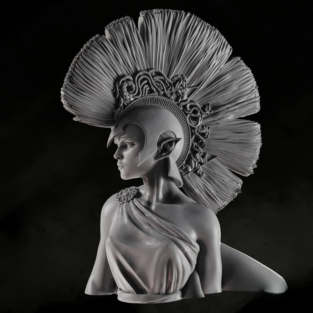 1/10 Female with Feathered Crown, Resin Model Bust Kit, Fantasy Theme, Unassembled and Unpainted