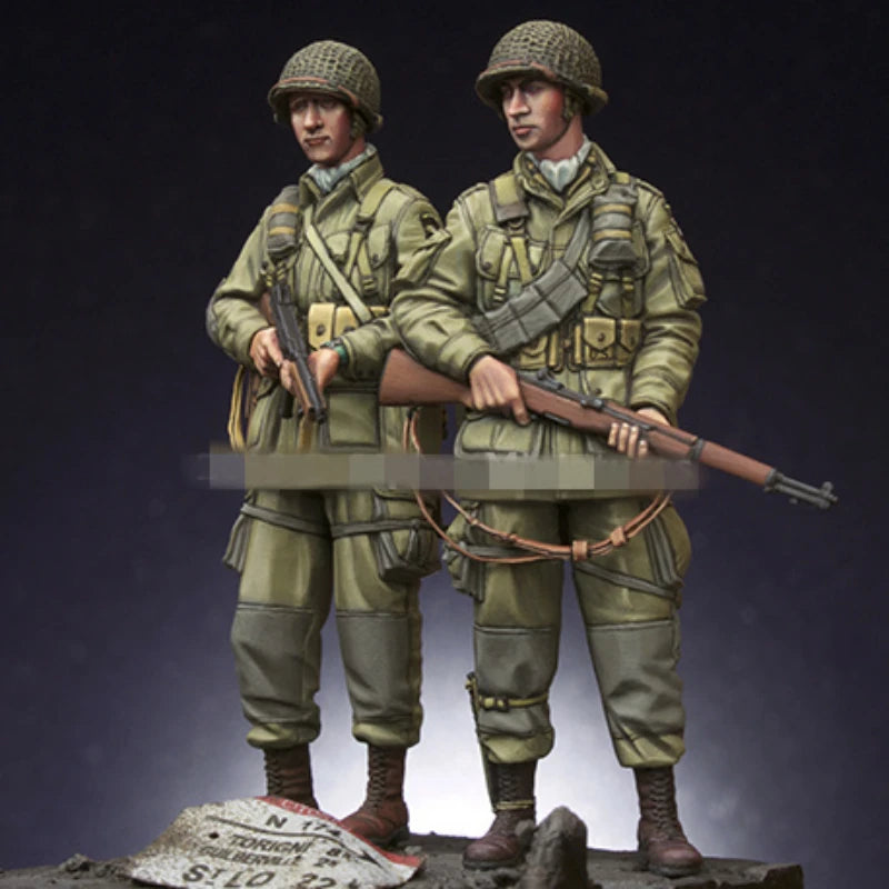 1/35 WWII US Airborne, 4 Figures, Resin Model Figure Kit, Unassembled and Unpainted