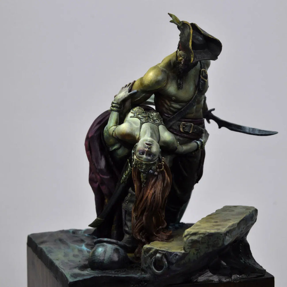 1/24 Pirate and Mermaid, 2 Figures, Resin Model Diorama Kit, Fantasy Theme, Unassembled and Unpainted