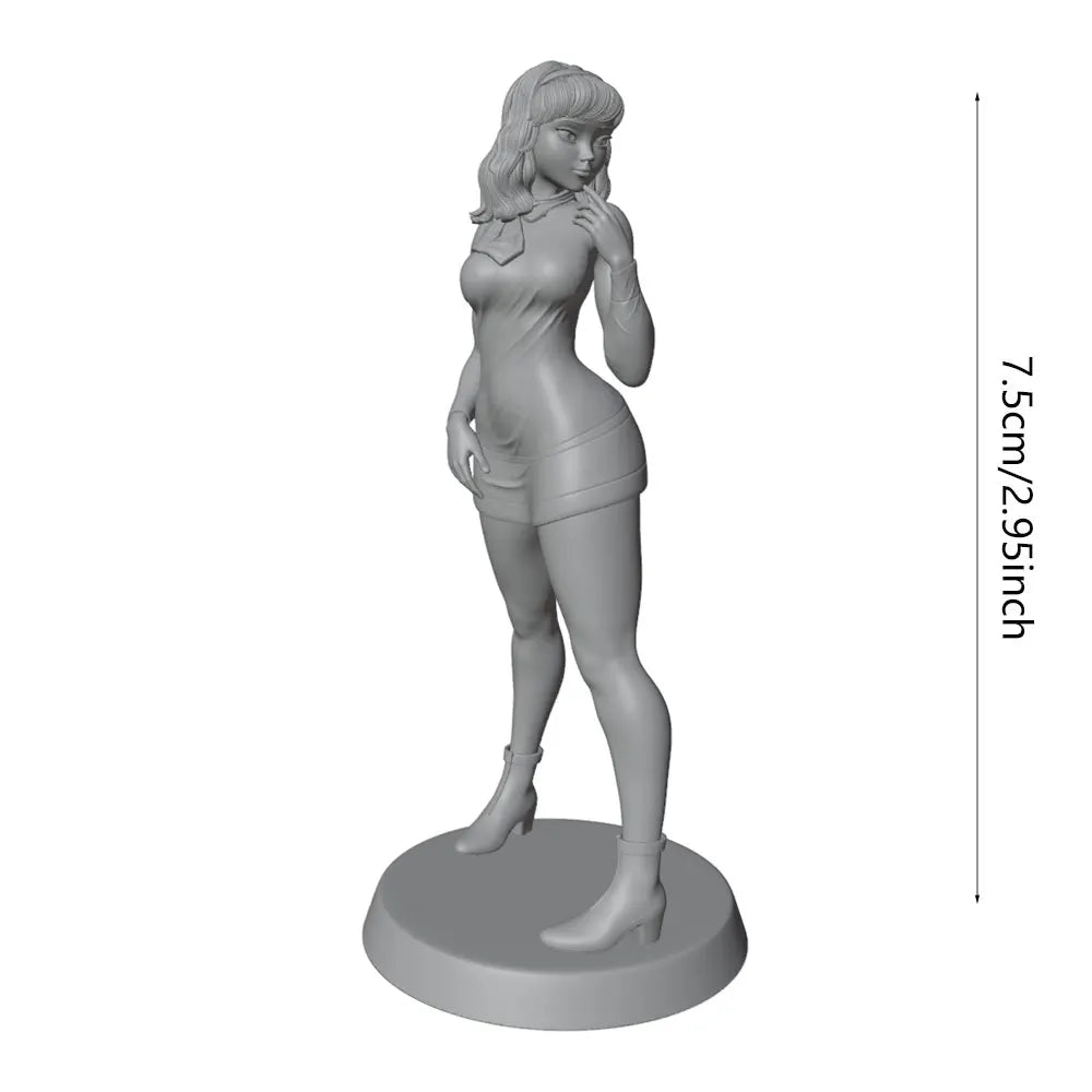75mm Woman in Evening Dress, Resin Model Figure Kit, Unassembled and Unpainted