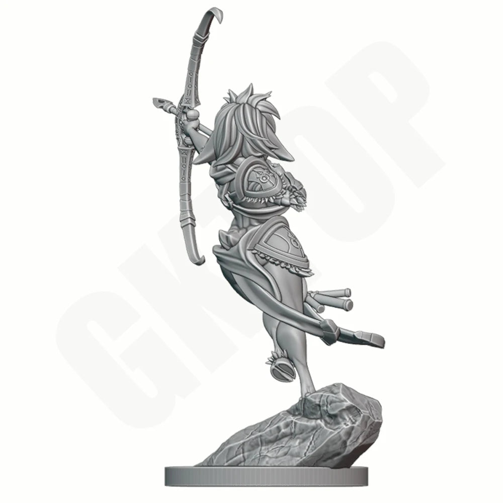1/24 Beast Ear Huntress, Resin Model Figure Kit, Fantasy Theme, Unassembled and Unpainted