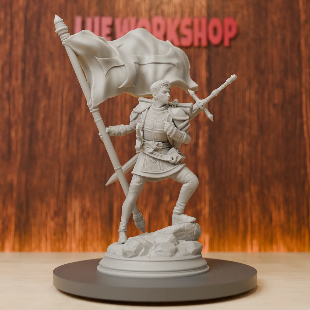 28mm Medieval Knight's Squire, Resin Model Figure Kit, Unassembled and Unpainted