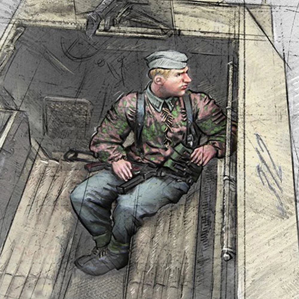 1/35 WWII Panzergrenadier, Resin Model Figure Kit, Unassembled and Unpainted