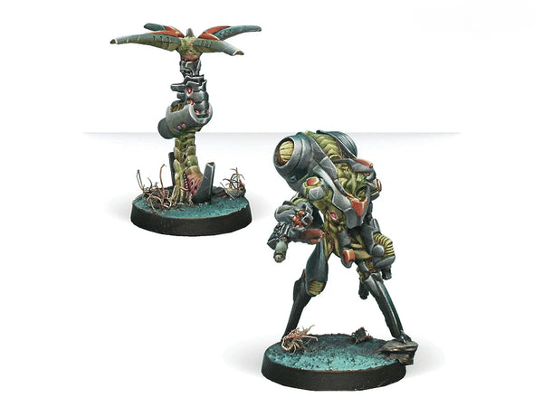 Skeletal Robot Warriors, 5 Figures, Resin Model Figure Kit, Sci-Fi Theme, Unassembled and Unpainted