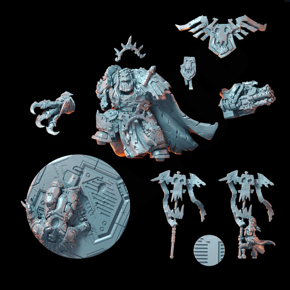 1/35 Orc Chieftain Warrior, Resin Model Figure Kit, Fantasy Theme, Unassembled and Unpainted