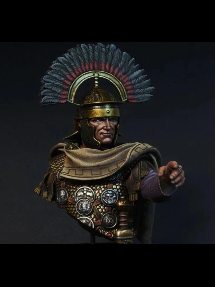 1/10 Ancient Roman Officer in Plumed Helmet, Resin Model Bust Kit, Unassembled and Unpainted