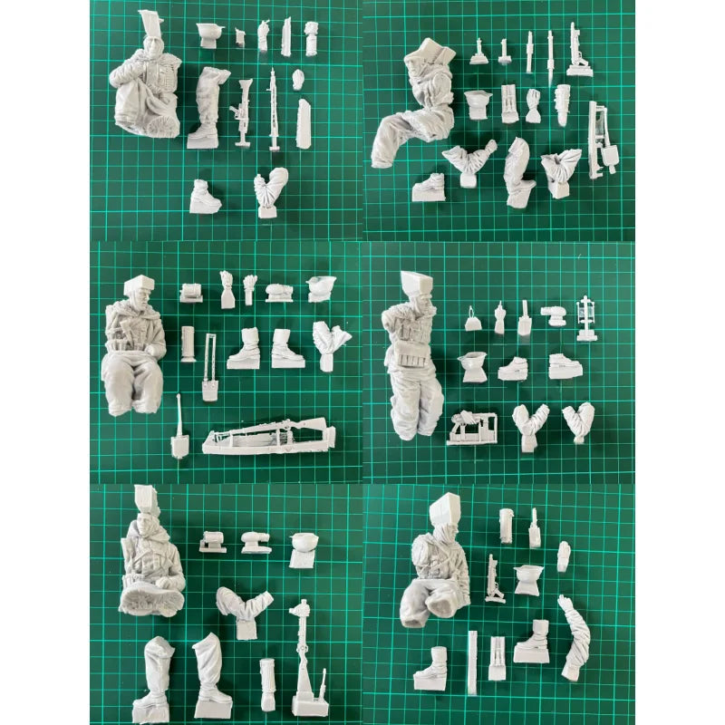 1/16 WWII Allied Soldiers Desert Warfare, 6 Figures, Resin Model Figure Kit, Unassembled and Unpainted