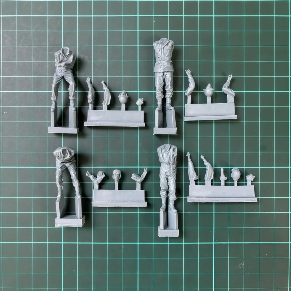 1/35 WWI US Tank Crew, 4 Figures, Resin Model Figure Kit, Unassembled and Unpainted