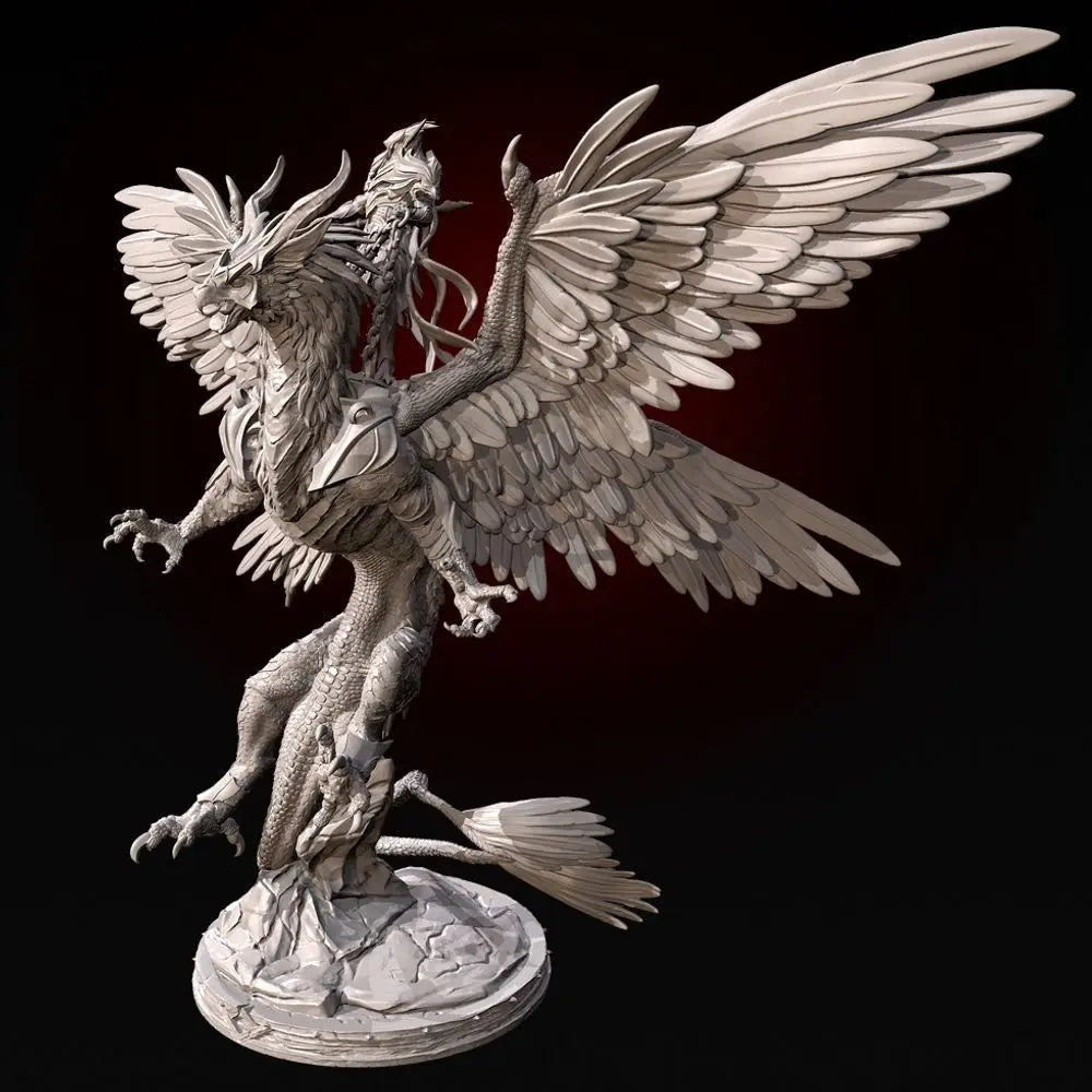 120mm Celestial Dragon Knight, Resin Model Figure Kit, Fantasy Theme, Unassembled and Unpainted