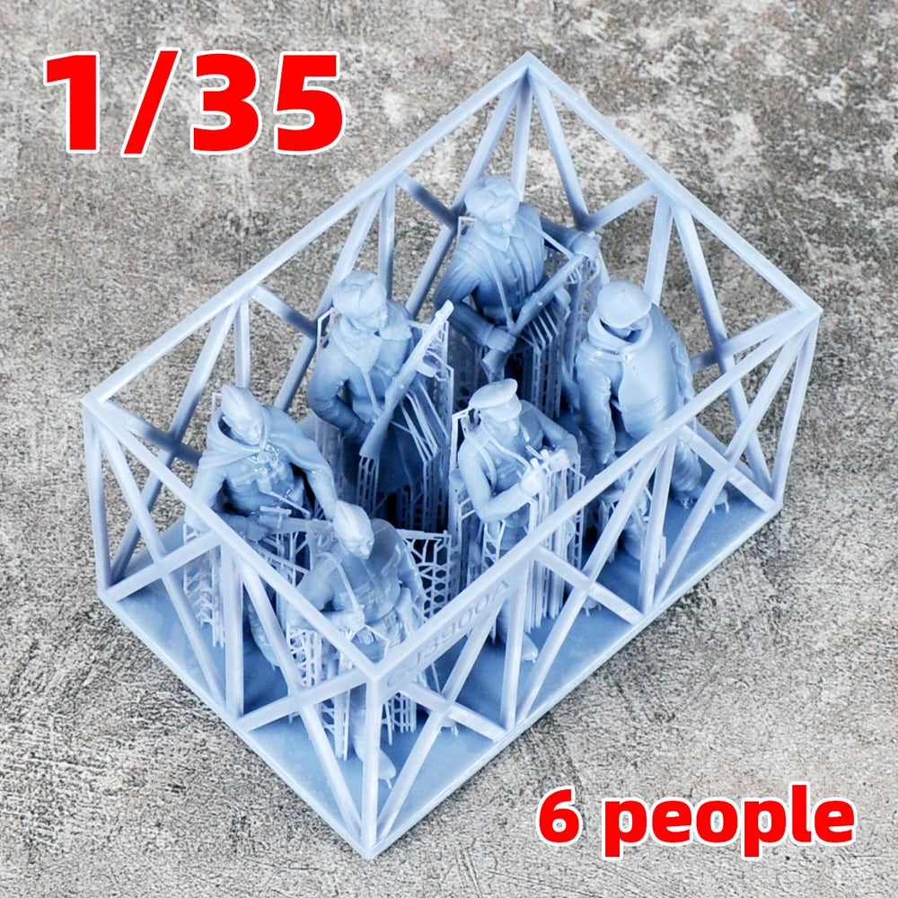 1/35 WWII Soviet Red Army Soldiers & Officers, 6 Figures, Resin Model Figure Kit, Unassembled and Unpainted