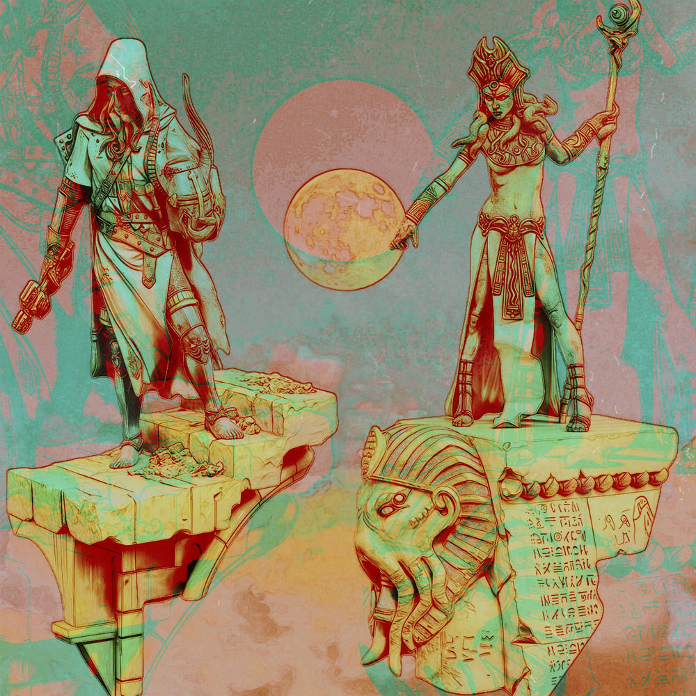 1/24 Octopus Mages, 2 Figures, Resin Model Figure Kit, Fantasy Theme, Unassembled and Unpainted
