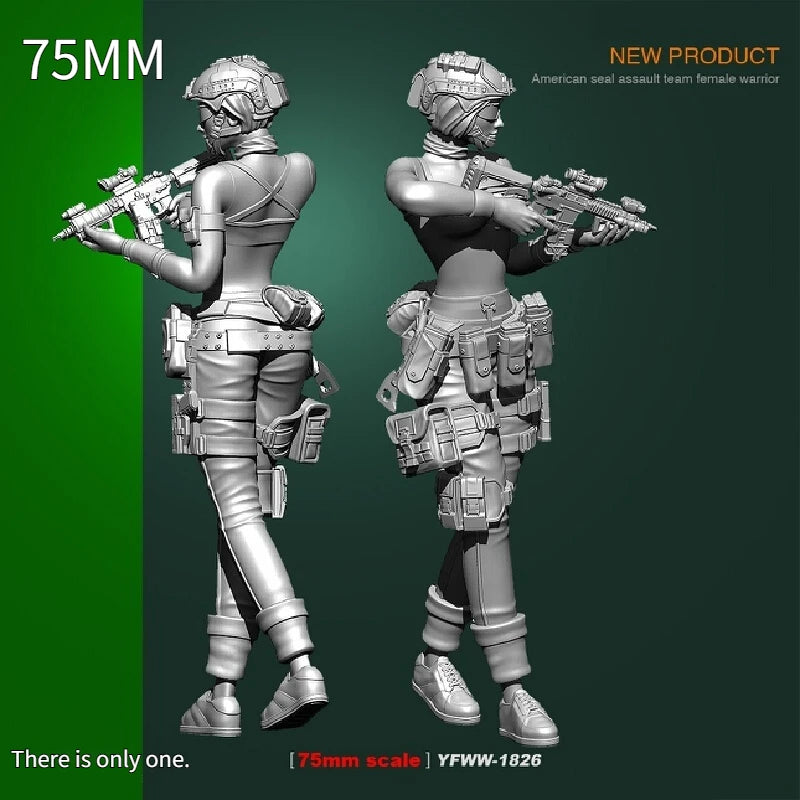 75mm Modern Navy SEAL Operator, Resin Model Figure Kit, Unassembled and Unpainted