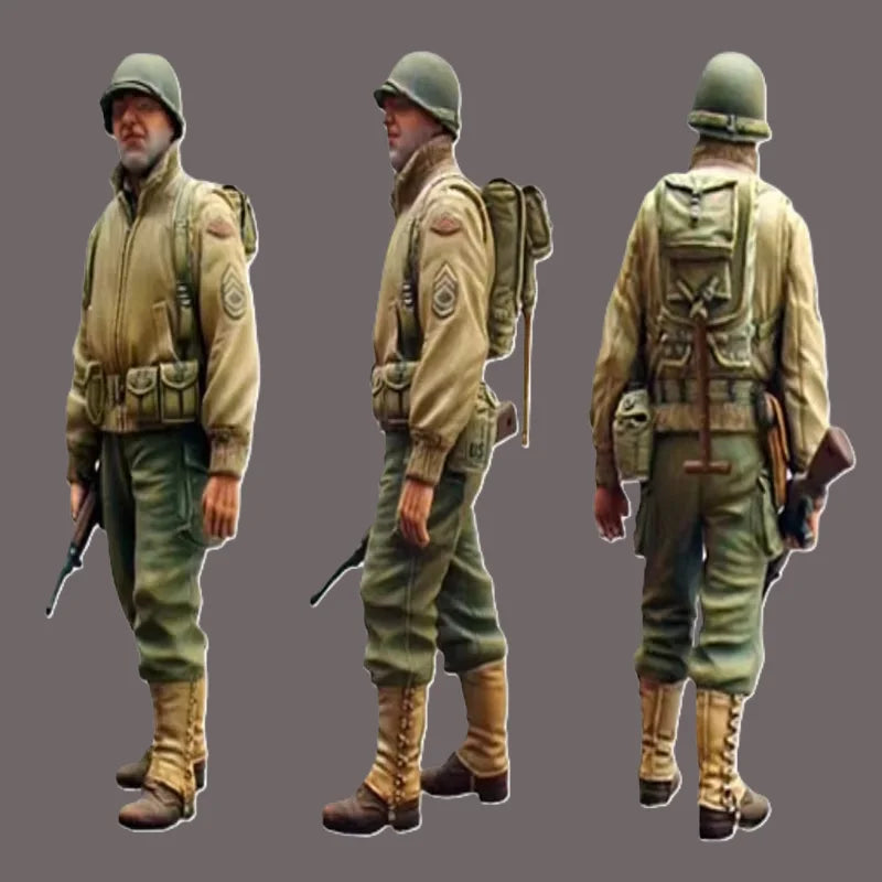 1/35 WWII German Infantry with Pickelhaube and Rifles, 3 Figures, Resin Model Figure Kit, Unassembled and Unpainted