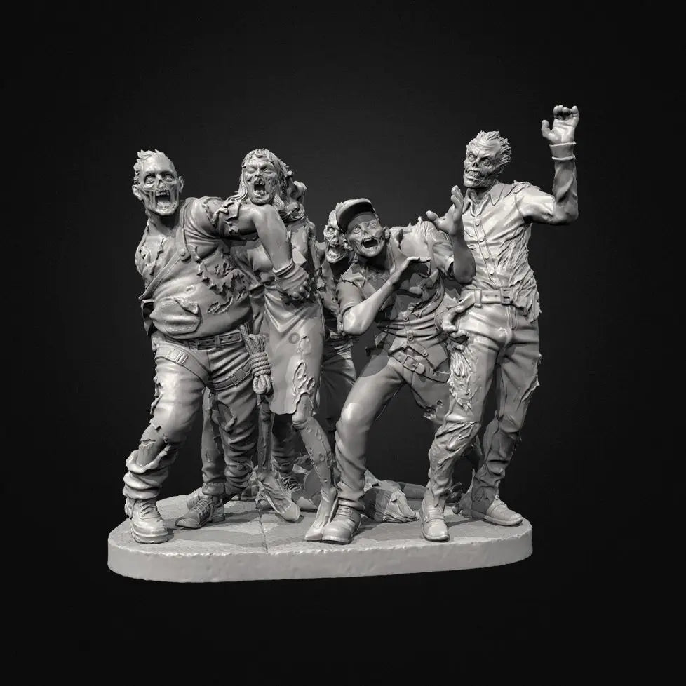 75mm Zombie, 5 Figures, Resin Model Figure Kit, Fantasy Theme, Unassembled and Unpainted