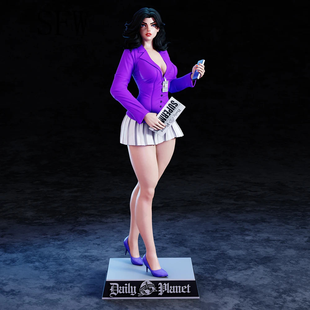 1/24 Woman in Purple Outfit, Resin Model Figure Kit, Unassembled and Unpainted