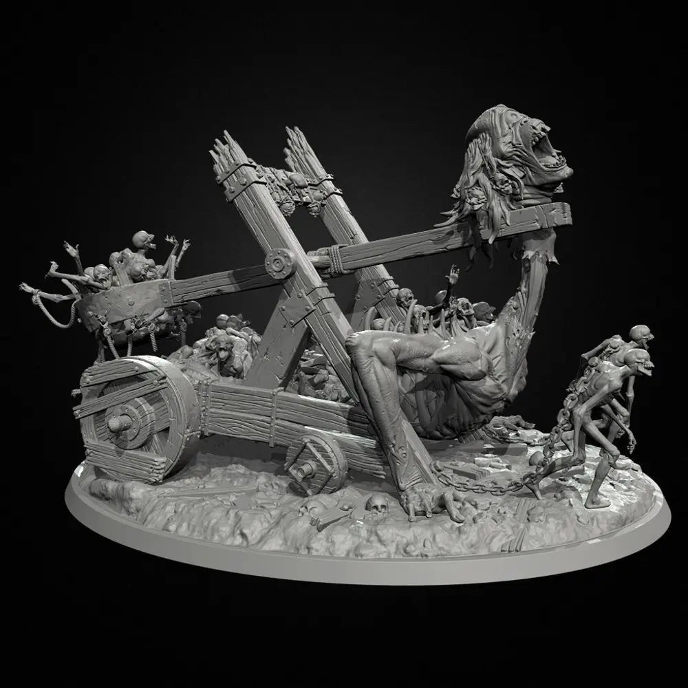 80mm Undead Corpse Chariot, 8 Figures, Resin Model Figure Kit, Fantasy Theme, Unassembled and Unpainted