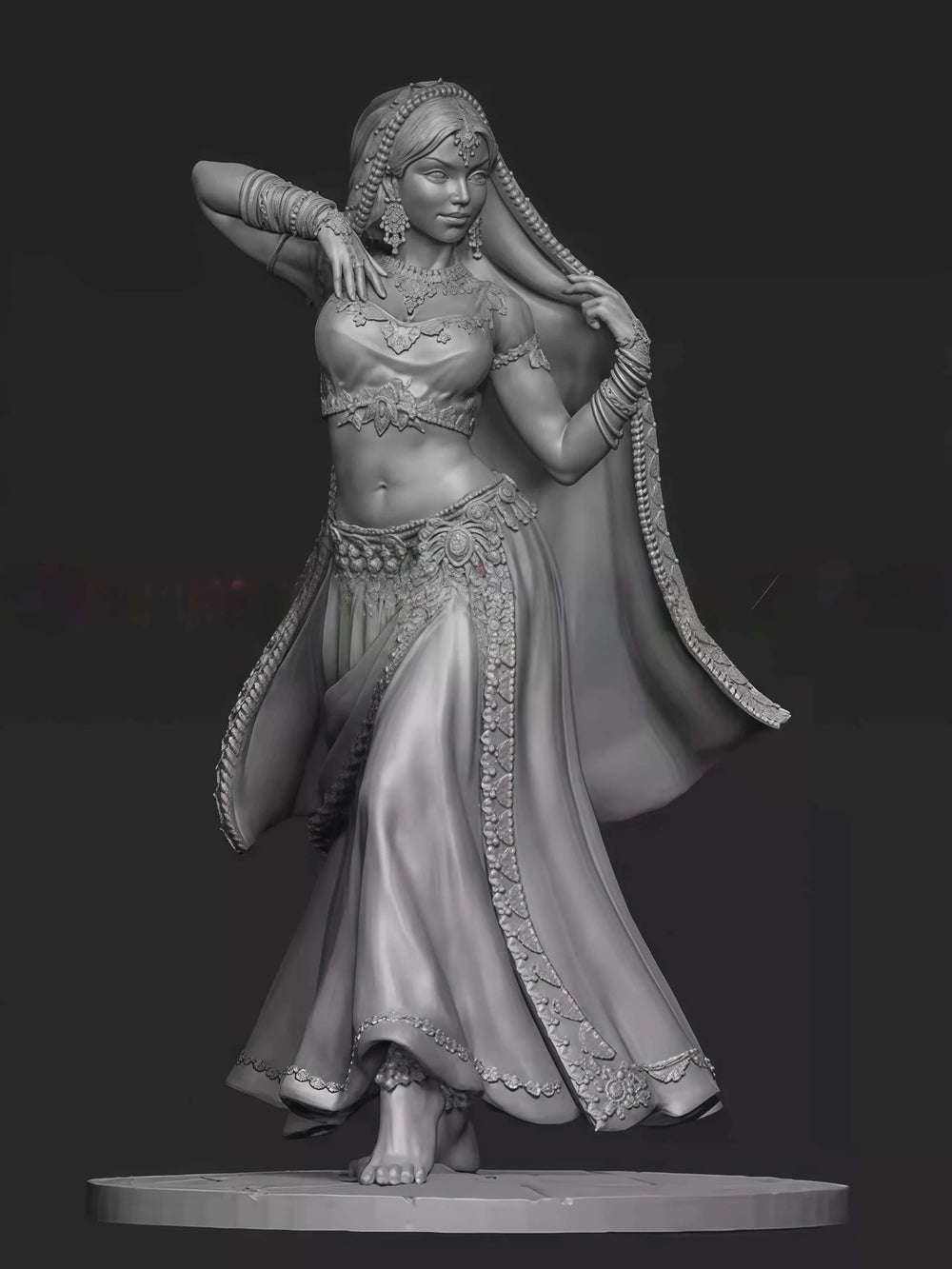 1/24 Belly Dancer with Jeweled Armlets, Resin Model Figure Kit, Fantasy Theme, Unassembled and Unpainted