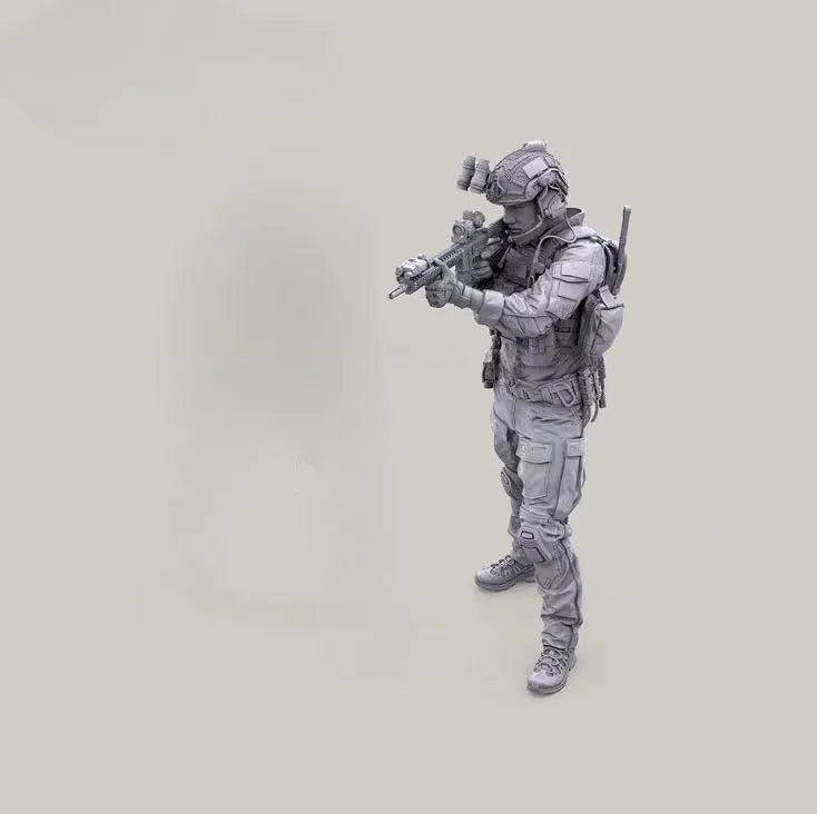 1/35 Modern Infantryman with Plate Carrier, Resin Model Figure Kit, Unassembled and Unpainted