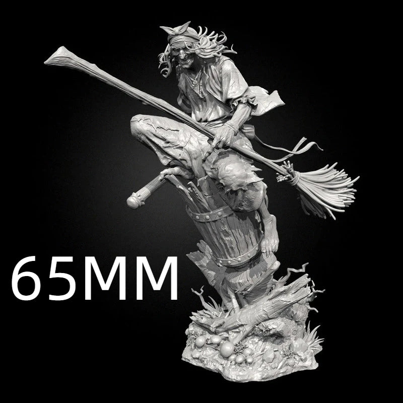 65mm Witch, Resin Model Figure Kit, Fantasy Theme, Unassembled and Unpainted