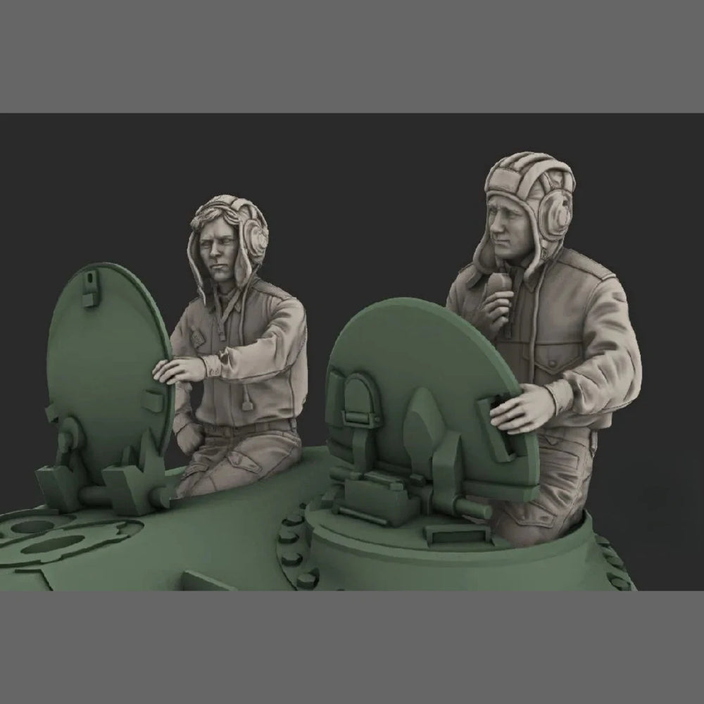 1/35 Cold War Soviet Tank Crew at Battle Stations, 3 Figures, Resin Model Figure Kit, Unassembled and Unpainted