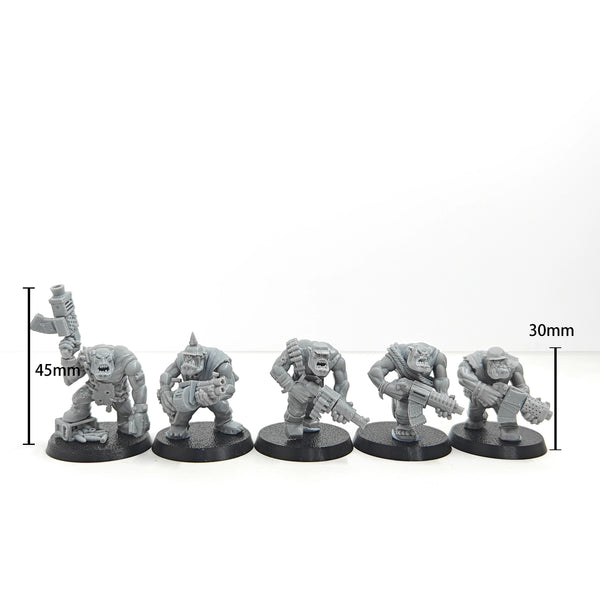 Grimdark Ork Warriors, 20 Figures, Resin Model Figure Kit, Sci-Fi Theme, Unassembled and Unpainted