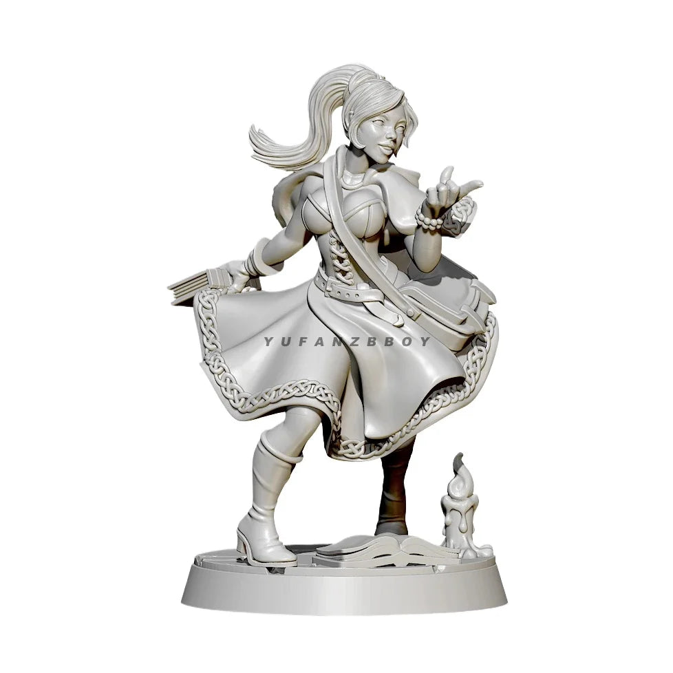 40mm Magic Lady, Resin Model Figure Kit, Fantasy Theme, Unassembled and Unpainted