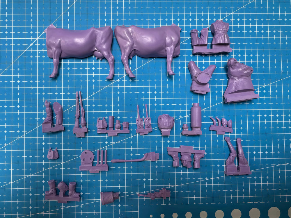 1/35 WWII Farm Soldier, 4 Figures, Resin Model Figure Kit, Unassembled and Unpainted