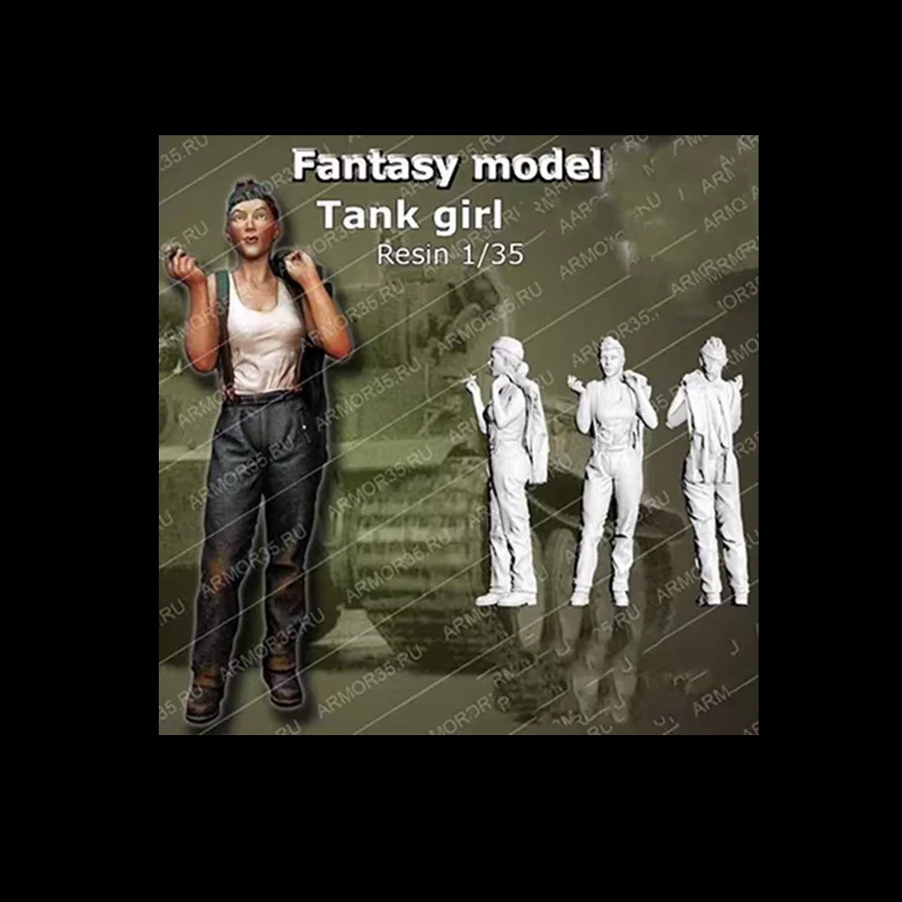 1/35 Modern Female Tank Soldier, Resin Model Figure Kit, Unassembled and Unpainted