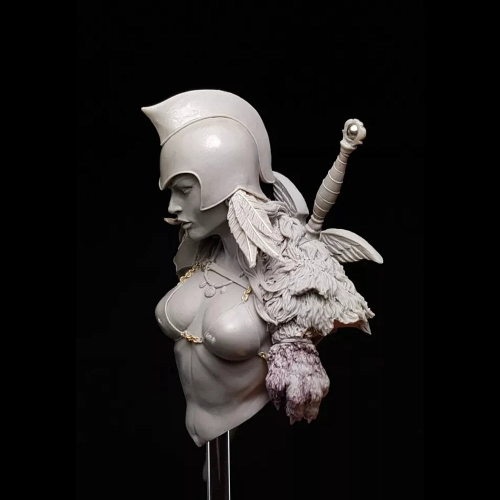1/10 Ancient Winged Valkyrie Warrior with Spear, Resin Model Bust Kit, Unassembled and Unpainted