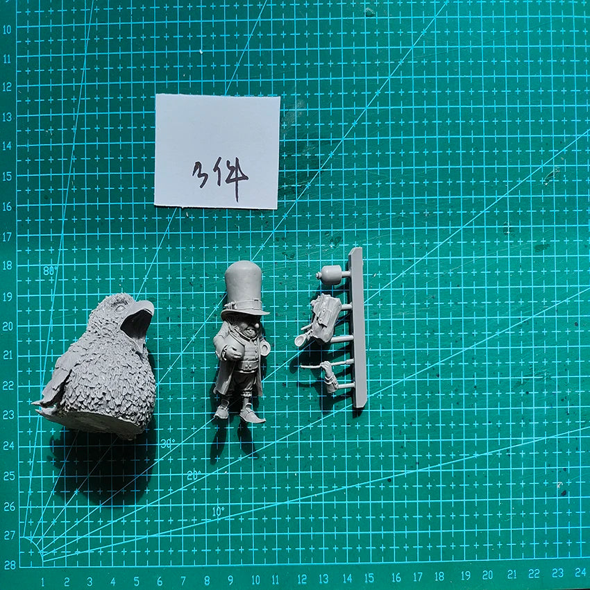 1/32 Crew & Creature, 3 Figures, Resin Model Figure Kit, Fantasy Theme, Unassembled and Unpainted