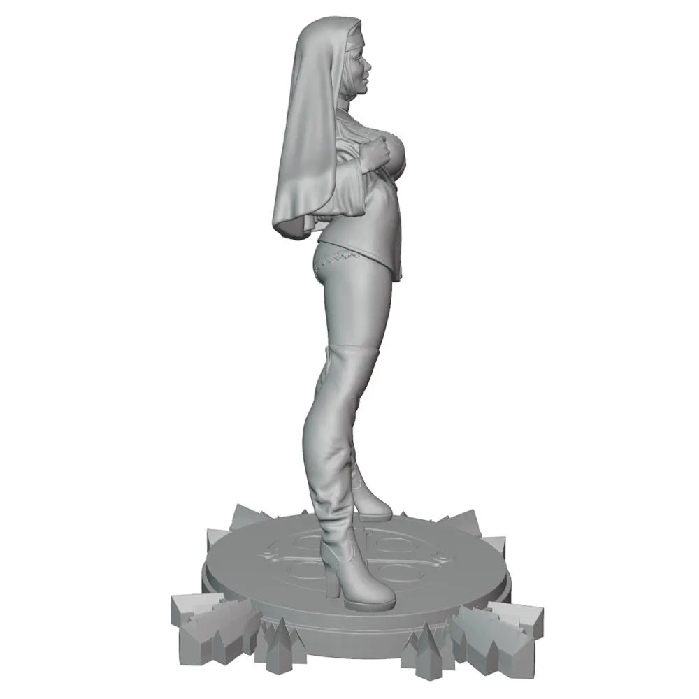 75mm Adult Female with Cloak, Resin Model Figure Kit, Unassembled and Unpainted